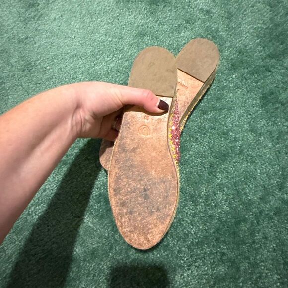Chiara Ferragni Pink Glitter Slip On Espadrilles Size 37 - Picture 5 of 6